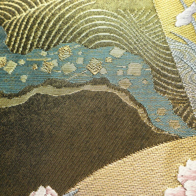 袋帯 六通柄 フォーマル用 正絹 古典柄 箔 帯 黒_画像5