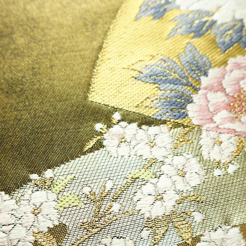 袋帯 六通柄 フォーマル用 正絹 古典柄 箔 帯 黒_画像6