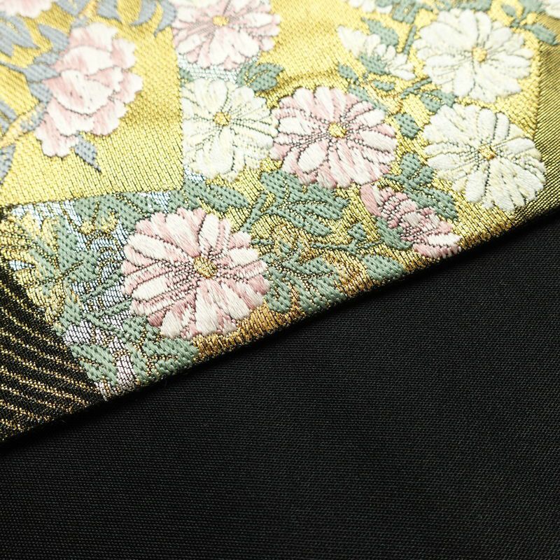 袋帯 六通柄 フォーマル用 正絹 古典柄 箔 帯 黒_画像12