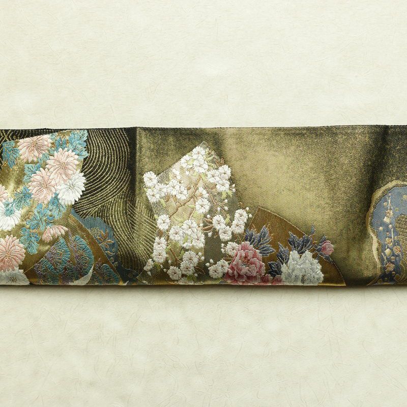 袋帯 六通柄 フォーマル用 正絹 古典柄 箔 帯 黒_画像14