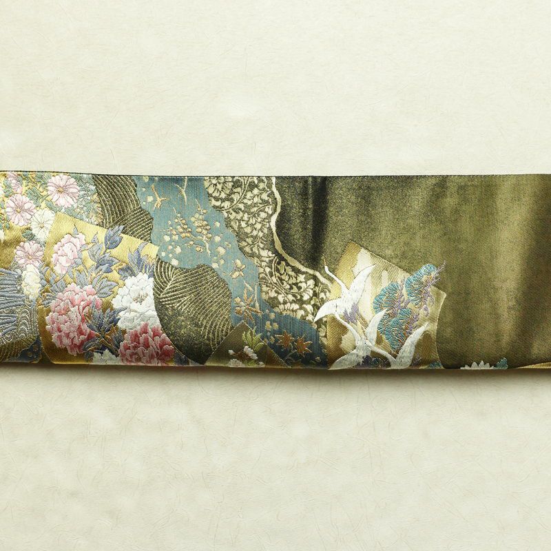 袋帯 六通柄 フォーマル用 正絹 古典柄 箔 帯 黒_画像15