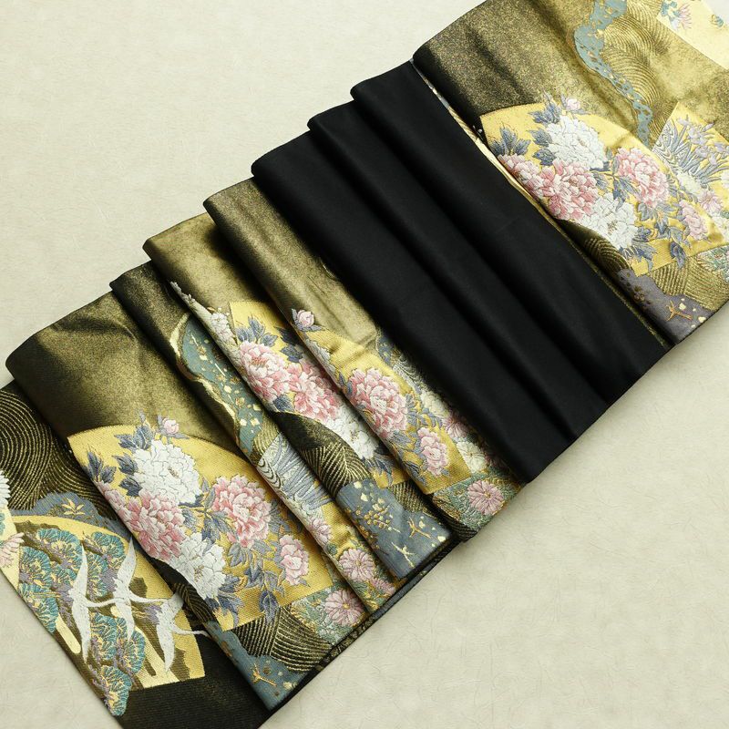 袋帯 六通柄 フォーマル用 正絹 古典柄 箔 帯 黒_画像18