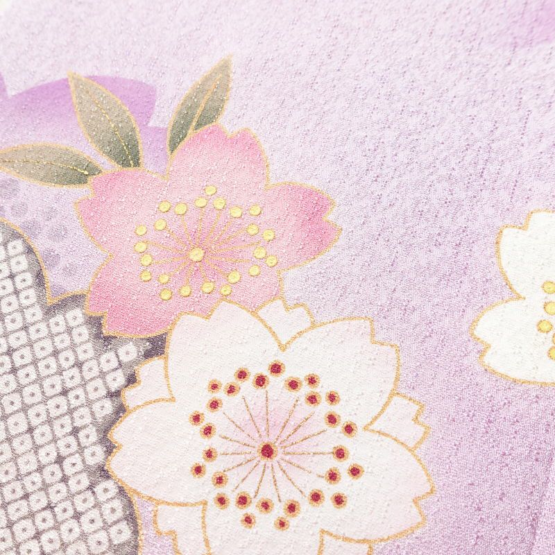 振袖 セット品 正絹 花柄 袷仕立て 身丈166.5cm 裄丈67.5cm 金彩 フォーマル 二十歳 着物 ピンク_画像11