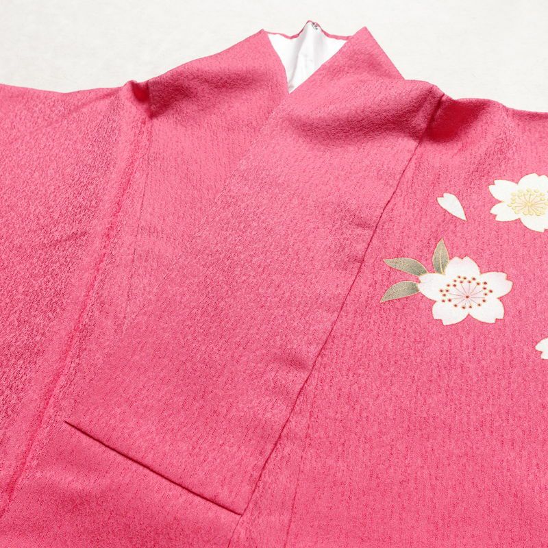 振袖 セット品 正絹 花柄 袷仕立て 身丈166.5cm 裄丈67.5cm 金彩 フォーマル 二十歳 着物 ピンク_画像14