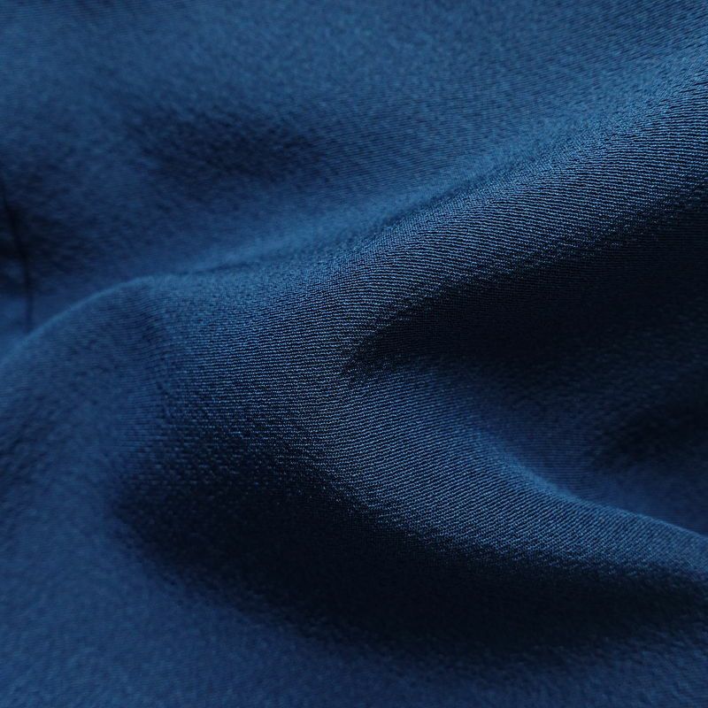 小紋 しつけ糸付き 縮緬 飛び柄 正絹 花柄 袷仕立て 身丈172cm 裄丈69cm 金彩 着物 青・紺_画像21