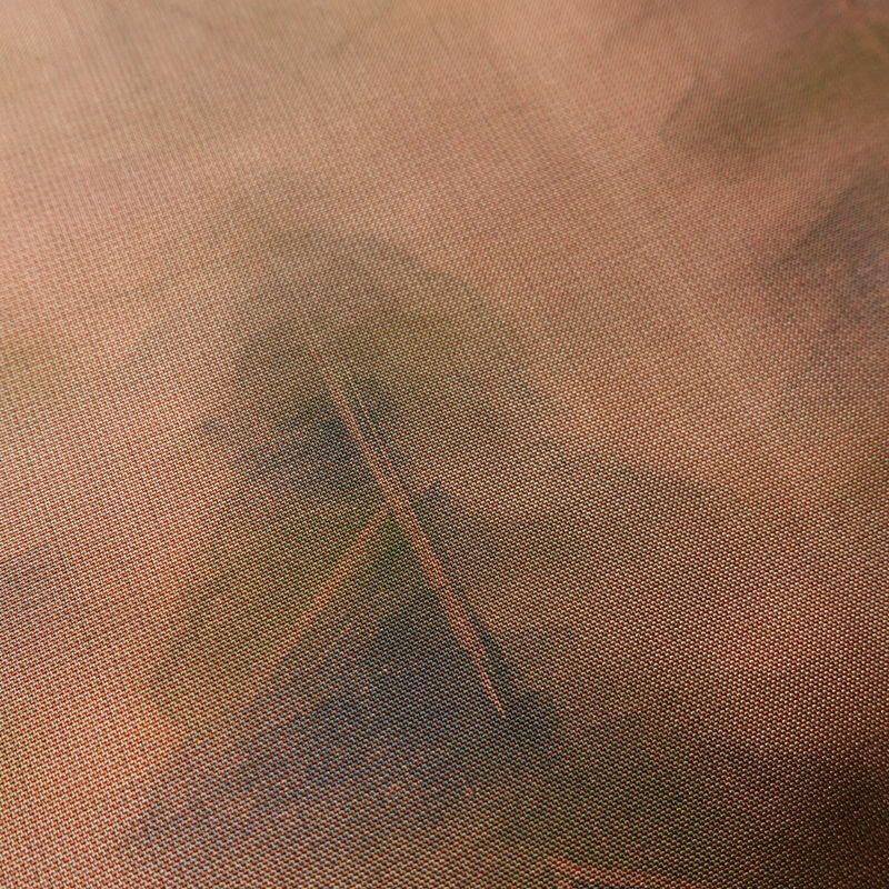 付け下げ 良品 落款入り 紬地 正絹 風景柄 袷仕立て 身丈155cm 裄丈64cm 一部しつけ糸付き フォーマル ぼかし 着物 橙_画像7