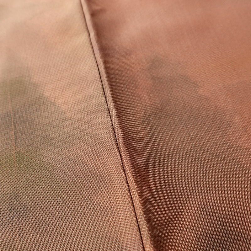 付け下げ 良品 落款入り 紬地 正絹 風景柄 袷仕立て 身丈155cm 裄丈64cm 一部しつけ糸付き フォーマル ぼかし 着物 橙_画像11