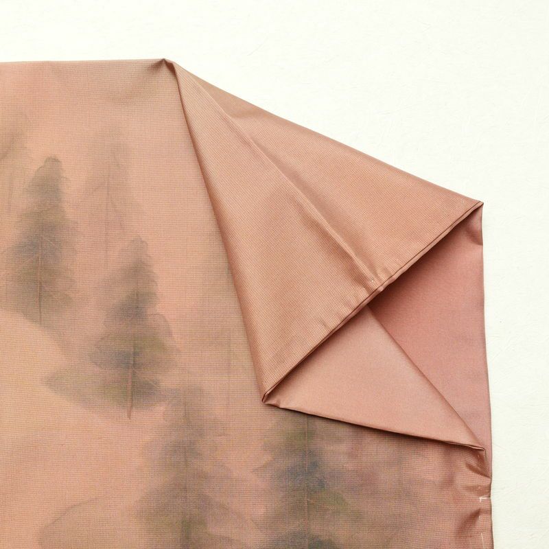 付け下げ 良品 落款入り 紬地 正絹 風景柄 袷仕立て 身丈155cm 裄丈64cm 一部しつけ糸付き フォーマル ぼかし 着物 橙_画像16