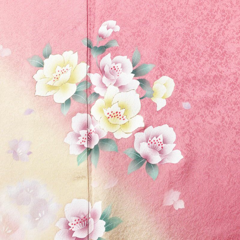 振袖 正絹 花柄 袷仕立て 身丈167.5cm 裄丈69cm 金彩 着物 二十歳 ピンク_画像5