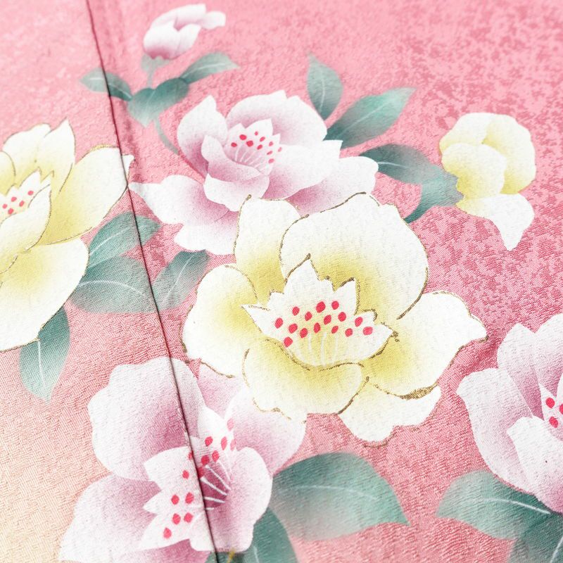 振袖 正絹 花柄 袷仕立て 身丈167.5cm 裄丈69cm 金彩 着物 二十歳 ピンク_画像6
