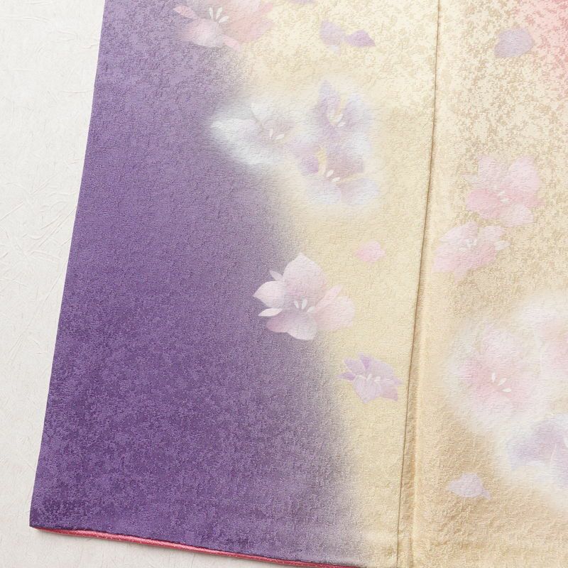 振袖 正絹 花柄 袷仕立て 身丈167.5cm 裄丈69cm 金彩 着物 二十歳 ピンク_画像8