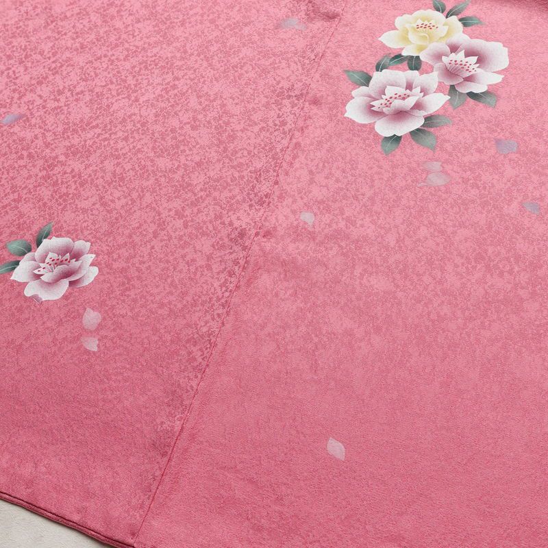 振袖 正絹 花柄 袷仕立て 身丈167.5cm 裄丈69cm 金彩 着物 二十歳 ピンク_画像9