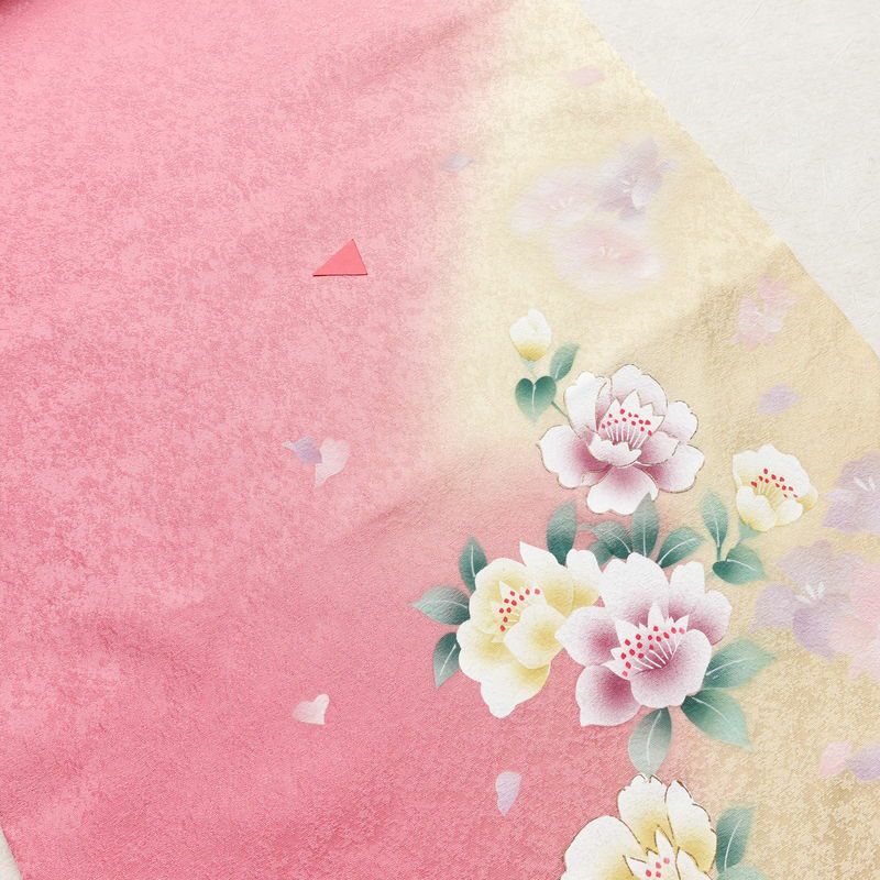 振袖 正絹 花柄 袷仕立て 身丈167.5cm 裄丈69cm 金彩 着物 二十歳 ピンク_画像19