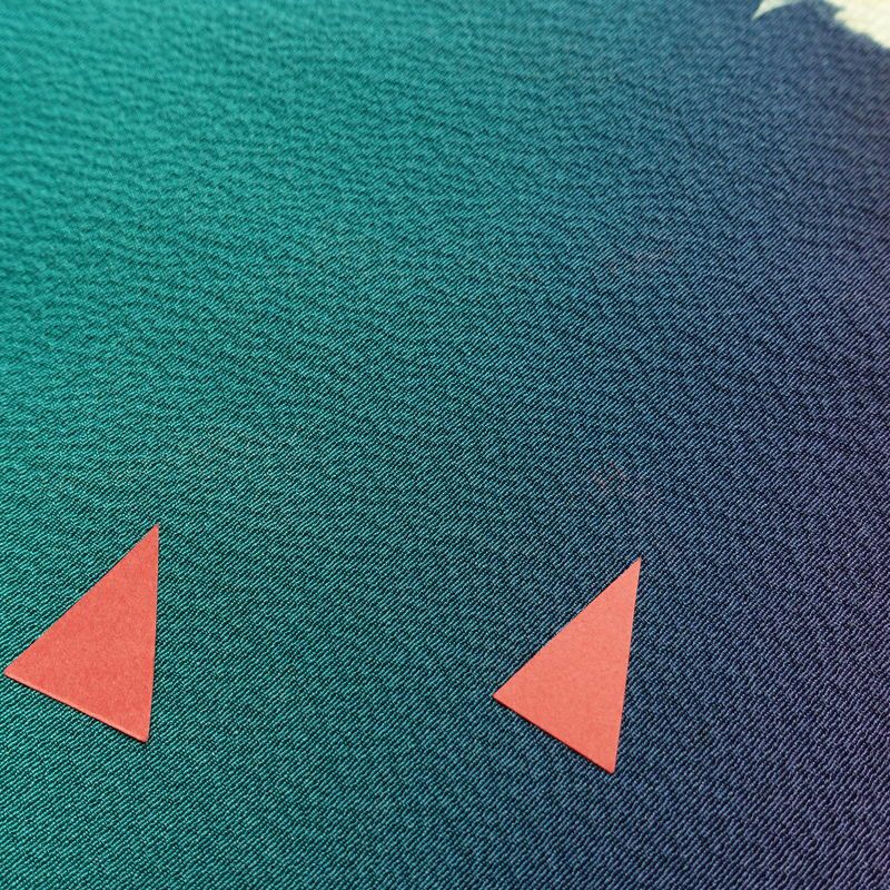 振袖 縮緬 正絹 花柄 袷仕立て 身丈172.5cm 裄丈70cm 箔 金彩 フォーマル 二十歳 着物 青・紺_画像20