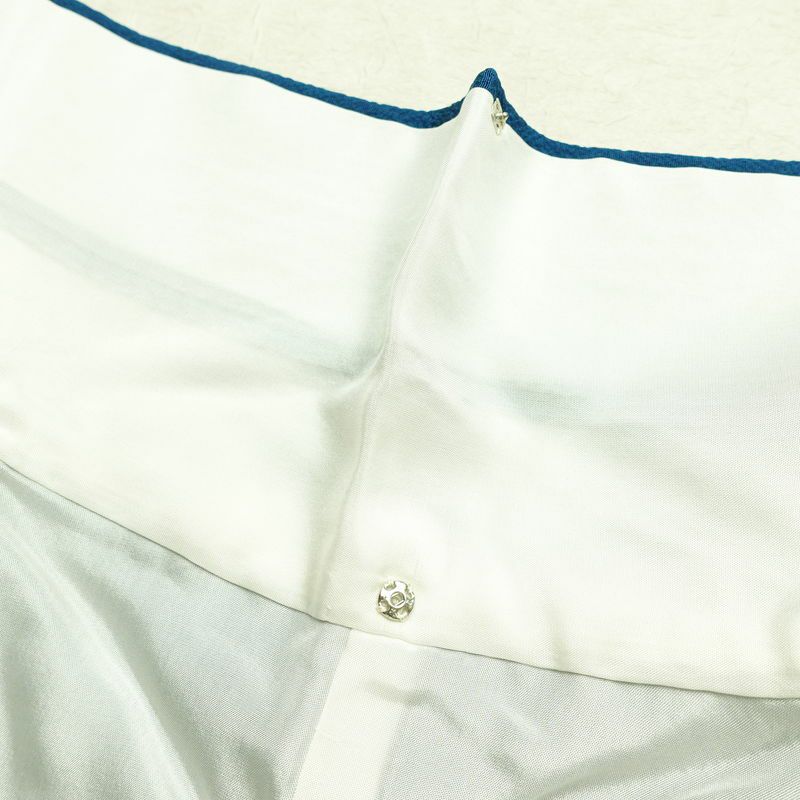 振袖 縮緬 正絹 花柄 袷仕立て 身丈172.5cm 裄丈70cm 箔 金彩 フォーマル 二十歳 着物 青・紺_画像21