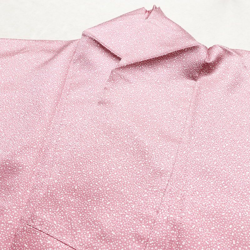 小紋 良品 しつけ糸付き 混紡 その他の柄 袷仕立て 身丈163cm 裄丈66cm 着物 ピンク_画像16