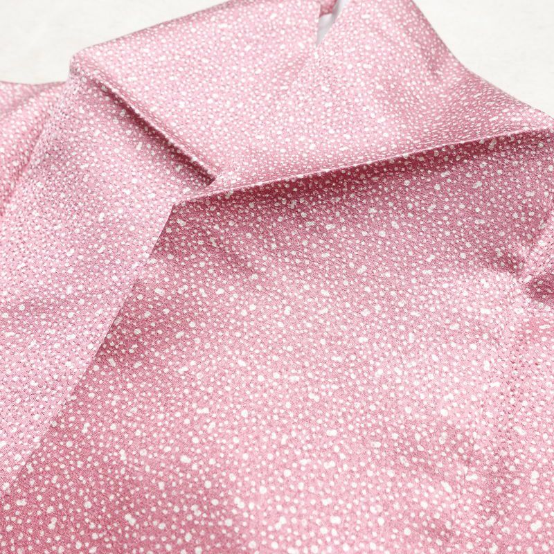 小紋 良品 しつけ糸付き 混紡 その他の柄 袷仕立て 身丈163cm 裄丈66cm 着物 ピンク_画像17