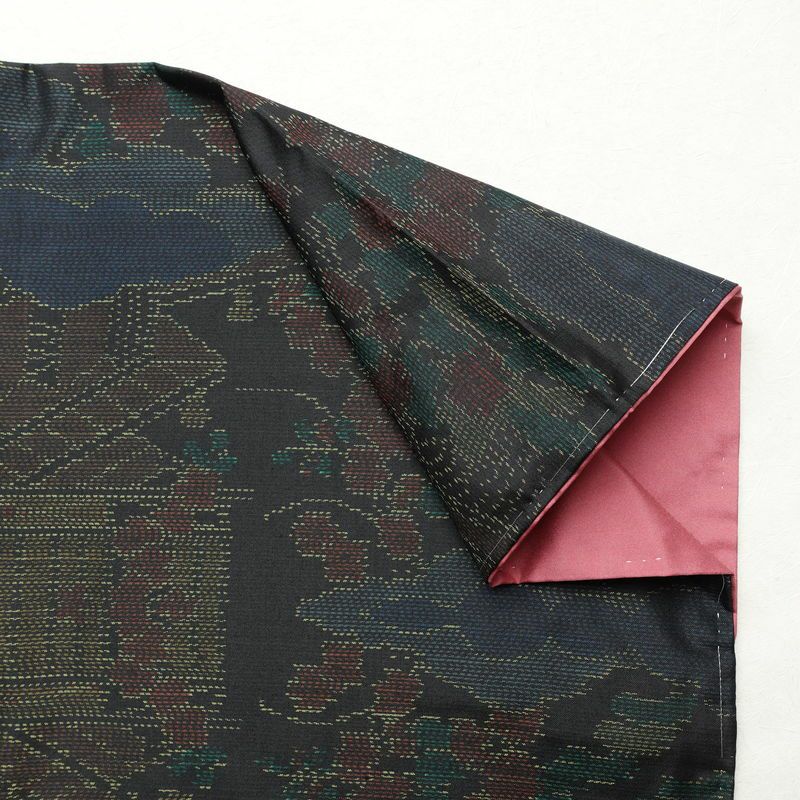 大島紬 良品 しつけ糸付き 正絹 証紙なし 風景柄 袷仕立て 身丈164cm 裄丈65cm 着物 多色使い_画像14