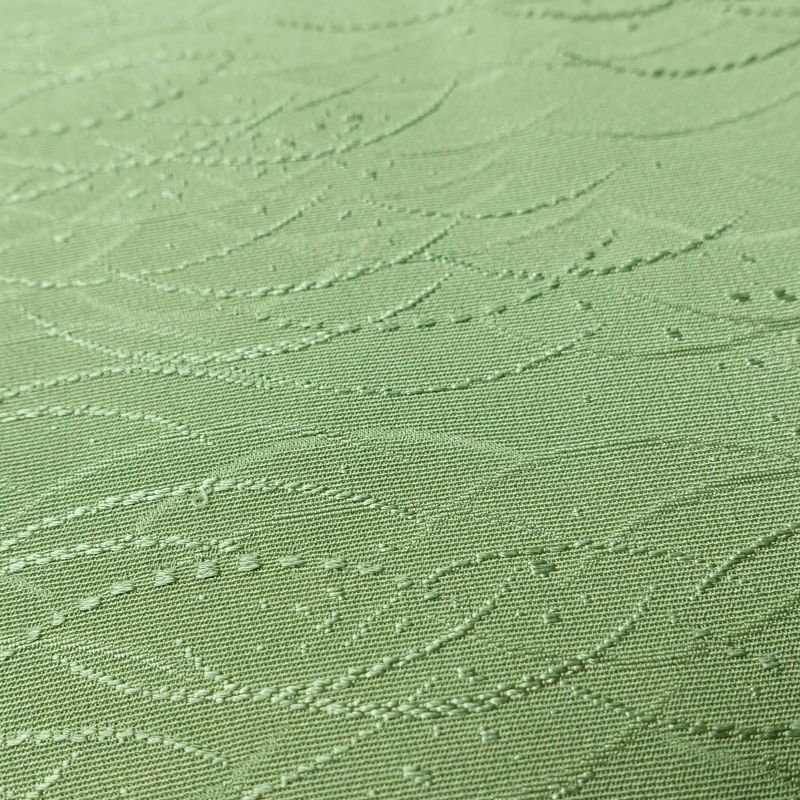 色無地 良品 しつけ糸付き 一つ紋付き 正絹 木の葉・植物柄 袷仕立て 身丈160cm 裄丈65cm フォーマル 着物 露芝 緑・うぐいす色_画像6