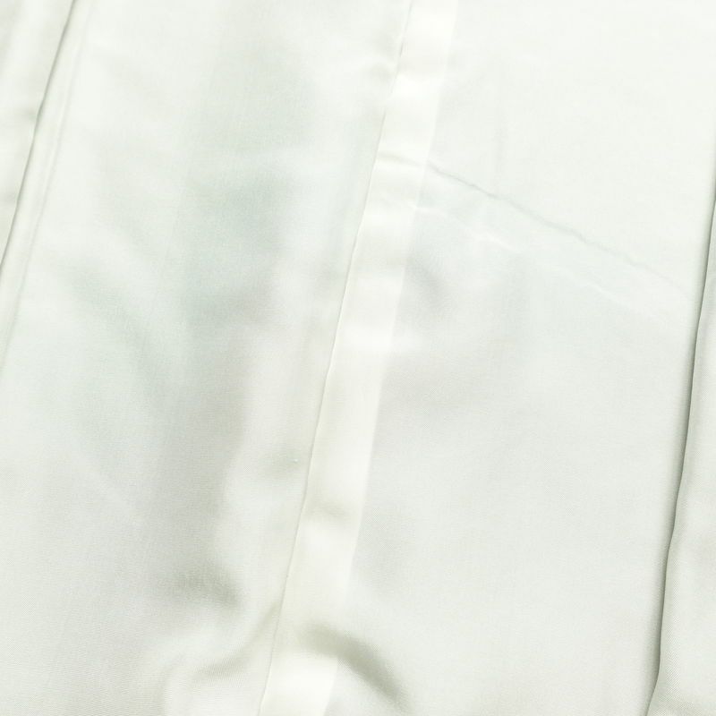 色無地 良品 しつけ糸付き 一つ紋付き 正絹 木の葉・植物柄 袷仕立て 身丈160cm 裄丈65cm フォーマル 着物 露芝 緑・うぐいす色_画像18