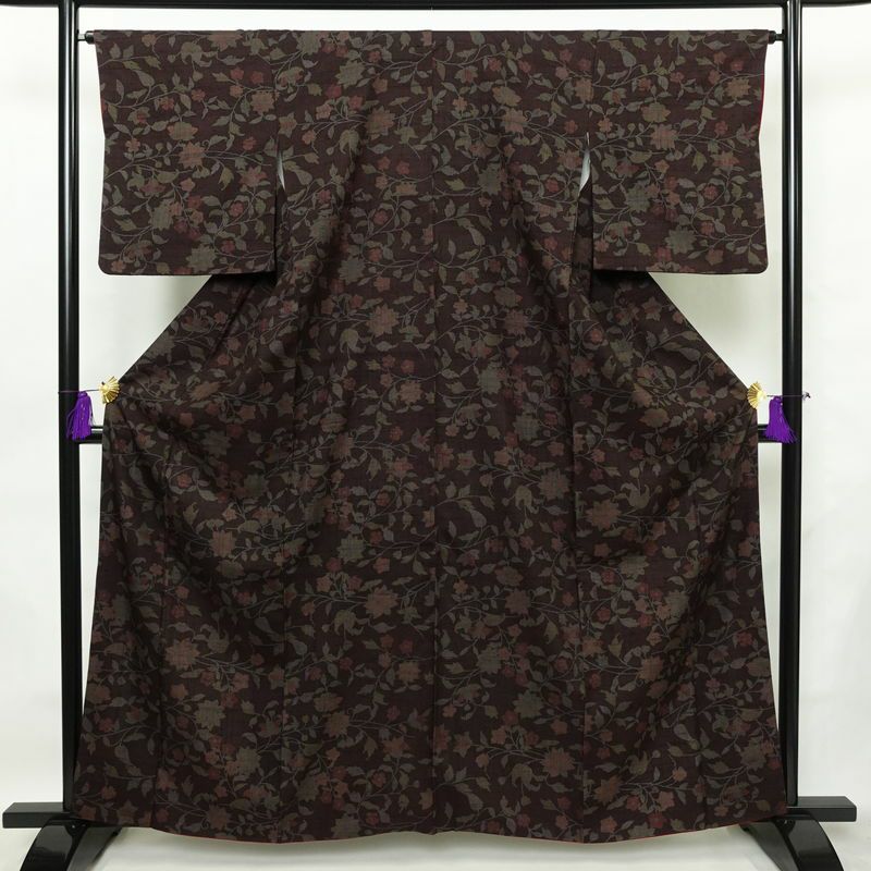 小紋 身丈158cm 裄丈66cm ふんだん 正絹 逸品 【中古】 