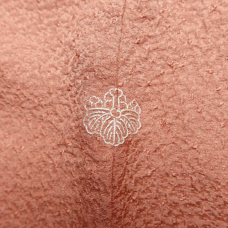 色無地 一つ紋付き 正絹 無地 袷仕立て 身丈150.5cm 裄丈63cm フォーマル 着物 ピンク_画像12