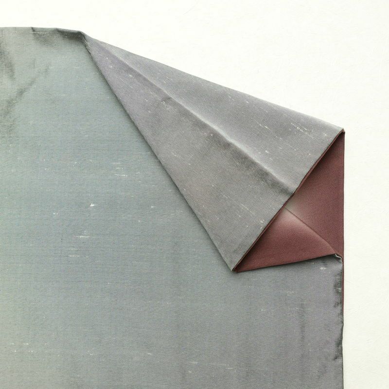 付け下げ 良品 紬地 正絹 木の葉・植物柄 袷仕立て 身丈157.5cm 裄丈64cm 着物 グレー_画像15