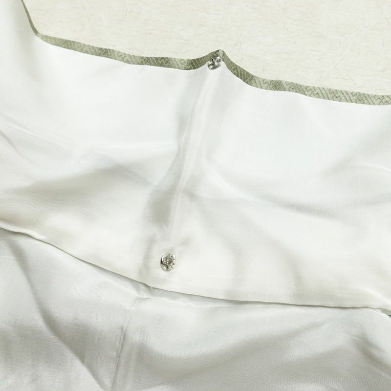 訪問着 美品 金駒刺繍 綸子 正絹 古典柄 袷仕立て 身丈155cm 裄丈63cm 箔 共八掛 金彩 フォーマル 着物 緑・うぐいす色_画像19