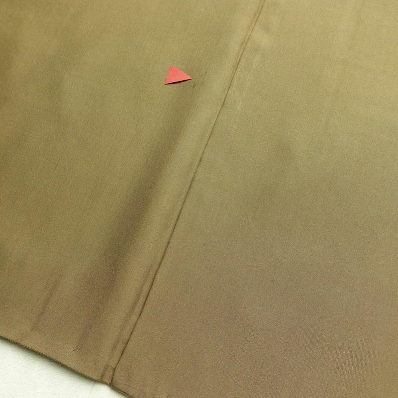 紬 良品 正絹 木の葉・植物柄 袷仕立て 身丈161cm 裄丈68cm 着物 緑・うぐいす色_画像18