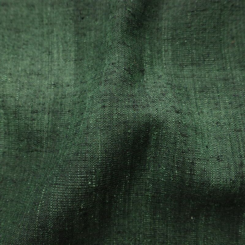 紬 良品 正絹 木の葉・植物柄 袷仕立て 身丈161cm 裄丈68cm 着物 緑・うぐいす色_画像20