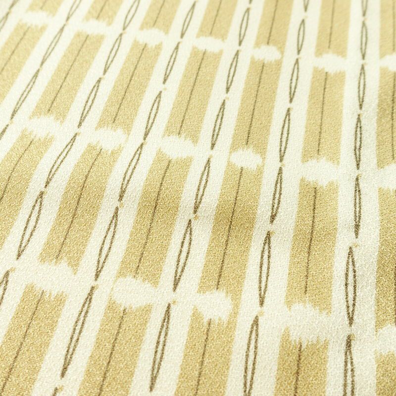 単衣 小紋 良品 ポリエステル 縞柄・線柄 単衣仕立て 身丈163.5cm 裄丈67cm 着物 ベージュ_画像7