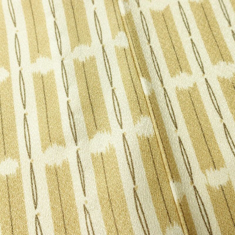 単衣 小紋 良品 ポリエステル 縞柄・線柄 単衣仕立て 身丈163.5cm 裄丈67cm 着物 ベージュ_画像10