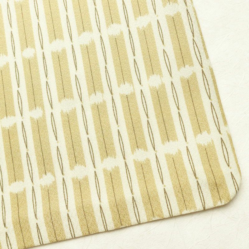 単衣 小紋 良品 ポリエステル 縞柄・線柄 単衣仕立て 身丈163.5cm 裄丈67cm 着物 ベージュ_画像15