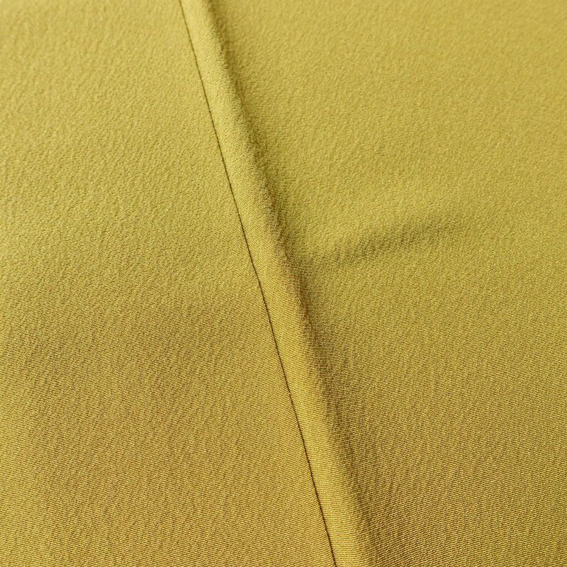 色無地 一つ紋付き 正絹 無地 袷仕立て 身丈150.5cm 裄丈63cm フォーマル 着物 黄・黄土色_画像9