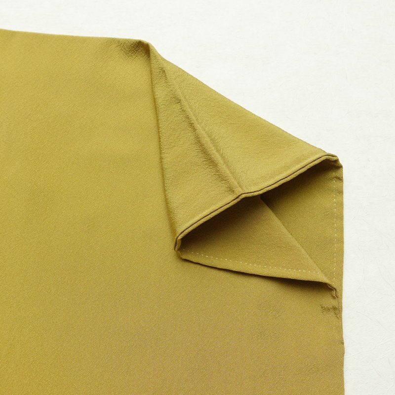色無地 一つ紋付き 正絹 無地 袷仕立て 身丈150.5cm 裄丈63cm フォーマル 着物 黄・黄土色_画像14