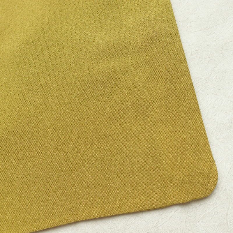 色無地 一つ紋付き 正絹 無地 袷仕立て 身丈150.5cm 裄丈63cm フォーマル 着物 黄・黄土色_画像15