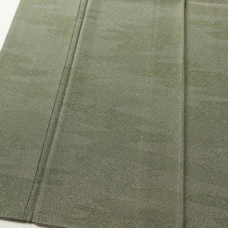 小紋 良品 縮緬 一つ紋付き 江戸小紋 正絹 古典柄 袷仕立て 身丈160.5cm 裄丈69.5cm 共八掛 着物 緑・うぐいす色_画像4