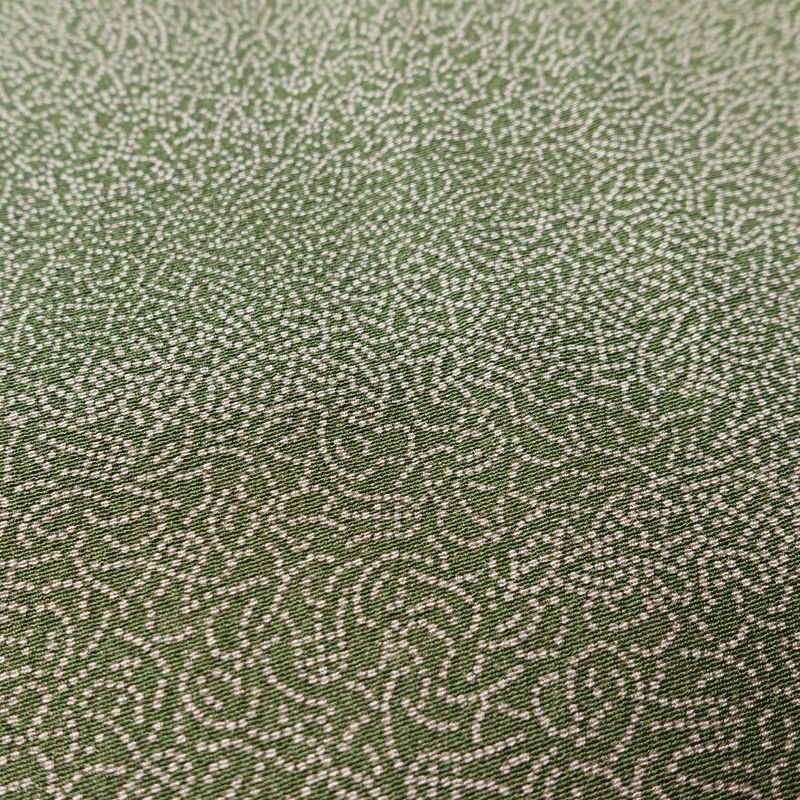 小紋 良品 縮緬 一つ紋付き 江戸小紋 正絹 古典柄 袷仕立て 身丈160.5cm 裄丈69.5cm 共八掛 着物 緑・うぐいす色_画像7