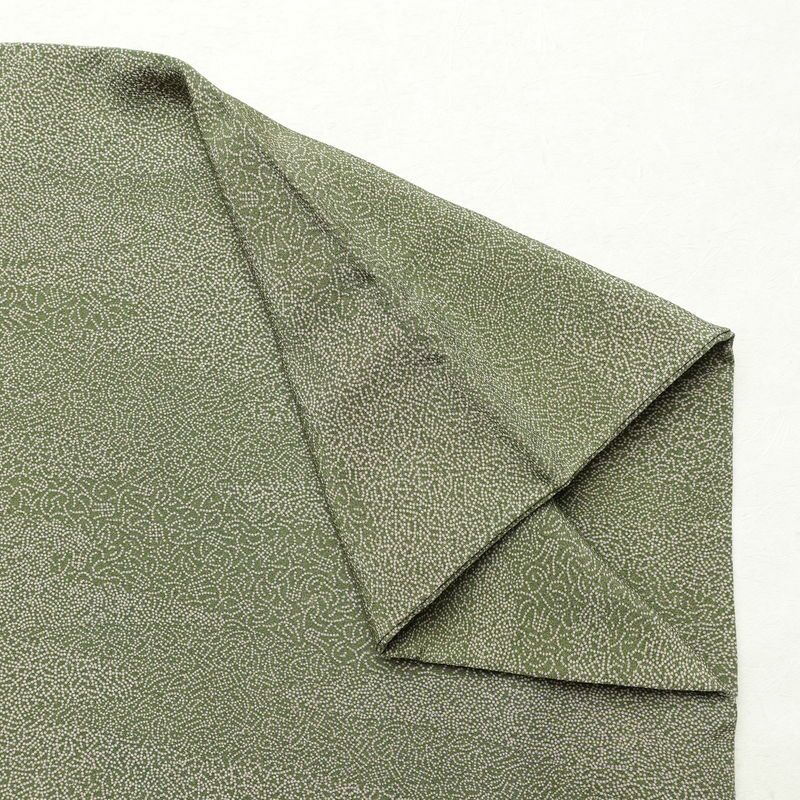 小紋 良品 縮緬 一つ紋付き 江戸小紋 正絹 古典柄 袷仕立て 身丈160.5cm 裄丈69.5cm 共八掛 着物 緑・うぐいす色_画像14