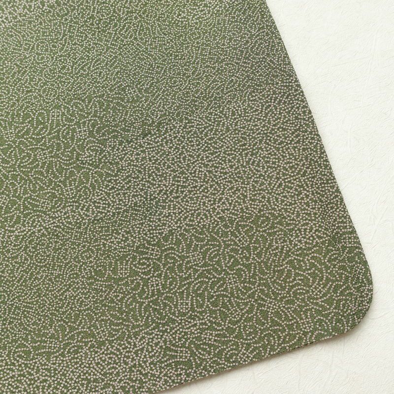 小紋 良品 縮緬 一つ紋付き 江戸小紋 正絹 古典柄 袷仕立て 身丈160.5cm 裄丈69.5cm 共八掛 着物 緑・うぐいす色_画像15