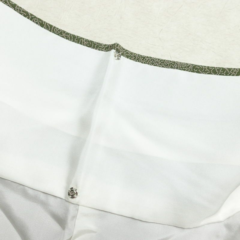 小紋 良品 縮緬 一つ紋付き 江戸小紋 正絹 古典柄 袷仕立て 身丈160.5cm 裄丈69.5cm 共八掛 着物 緑・うぐいす色_画像19