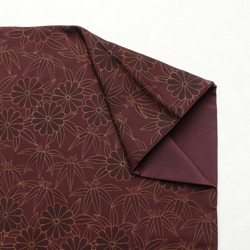 訪問着 良品 一つ紋付き 正絹 花柄 袷仕立て 身丈165cm 裄丈65cm 金彩 フォーマル 着物 小豆・エンジ_画像16
