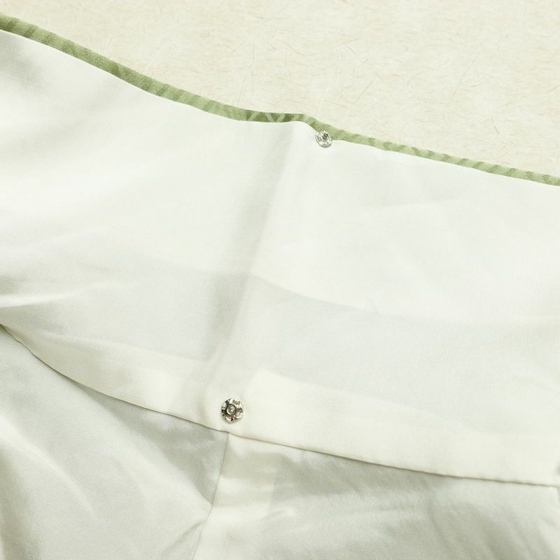 振袖 良品 金駒刺繍 セット品 長襦袢 正絹 古典柄 袷仕立て 身丈166.5cm 裄丈69cm 箔 フォーマル 着物 松 蝶 緑・うぐいす色_画像18