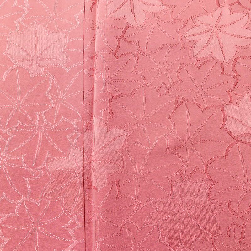 色無地 しつけ糸付き 一つ紋付き 正絹 木の葉・植物柄 袷仕立て 身丈161.5cm 裄丈64.5cm フォーマル 着物 ピンク_画像6