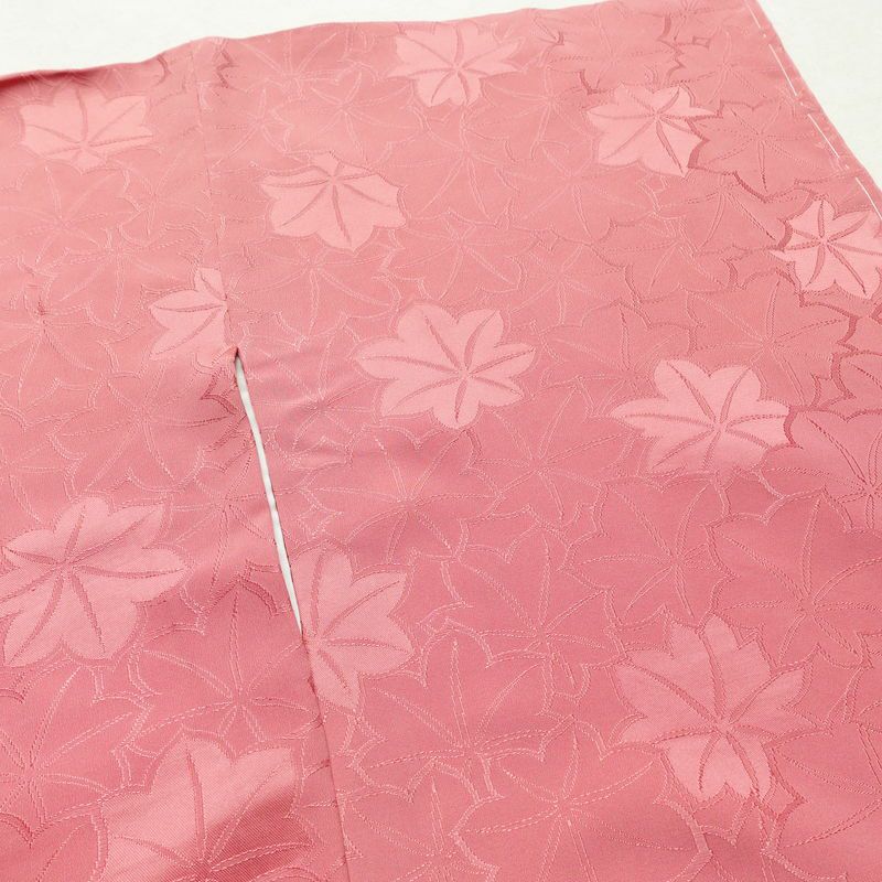 色無地 しつけ糸付き 一つ紋付き 正絹 木の葉・植物柄 袷仕立て 身丈161.5cm 裄丈64.5cm フォーマル 着物 ピンク_画像14