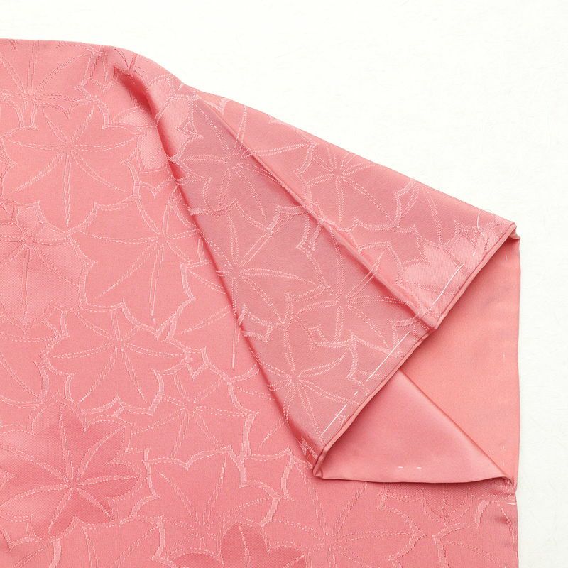 色無地 しつけ糸付き 一つ紋付き 正絹 木の葉・植物柄 袷仕立て 身丈161.5cm 裄丈64.5cm フォーマル 着物 ピンク_画像15