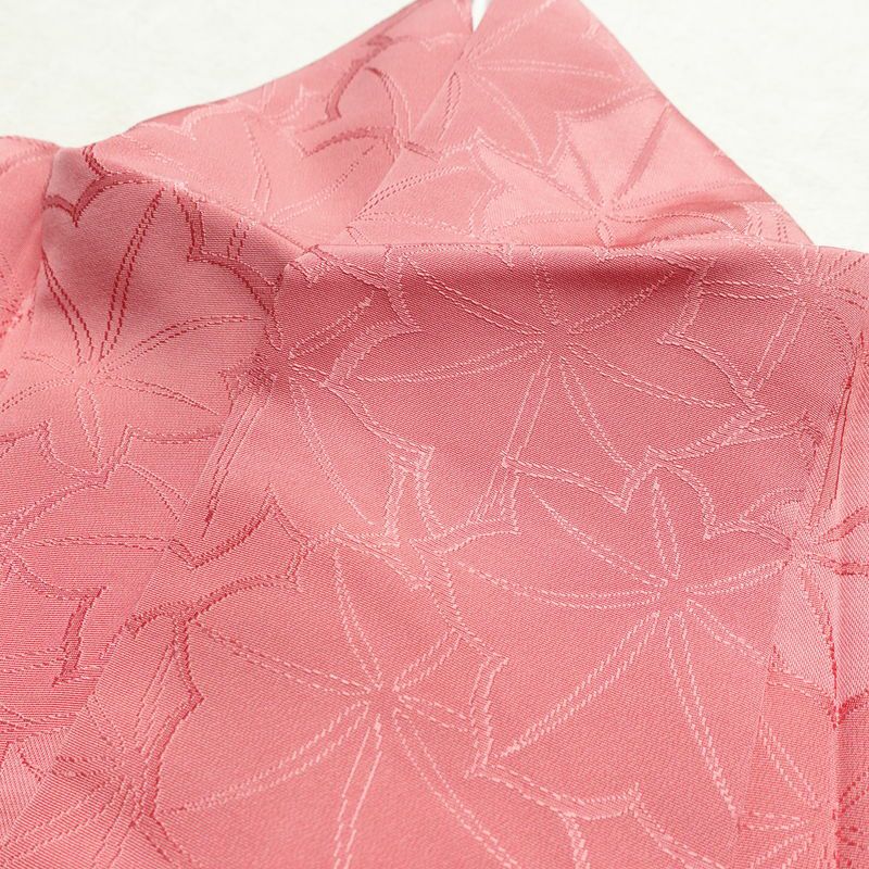 色無地 しつけ糸付き 一つ紋付き 正絹 木の葉・植物柄 袷仕立て 身丈161.5cm 裄丈64.5cm フォーマル 着物 ピンク_画像18