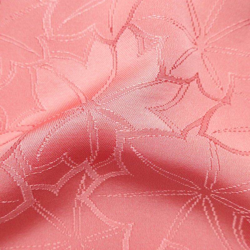 色無地 しつけ糸付き 一つ紋付き 正絹 木の葉・植物柄 袷仕立て 身丈161.5cm 裄丈64.5cm フォーマル 着物 ピンク_画像21