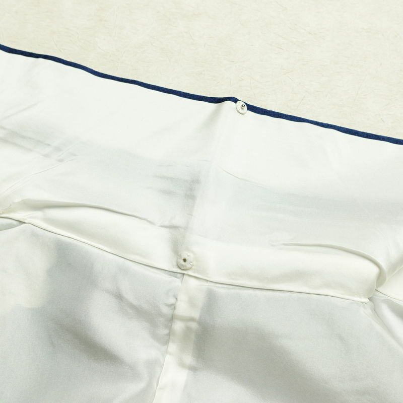 振袖 良品 金駒刺繍 正絹 古典柄 袷仕立て 身丈162cm 裄丈65.5cm 箔 金彩 梅 フォーマル 着物 青・紺_画像20