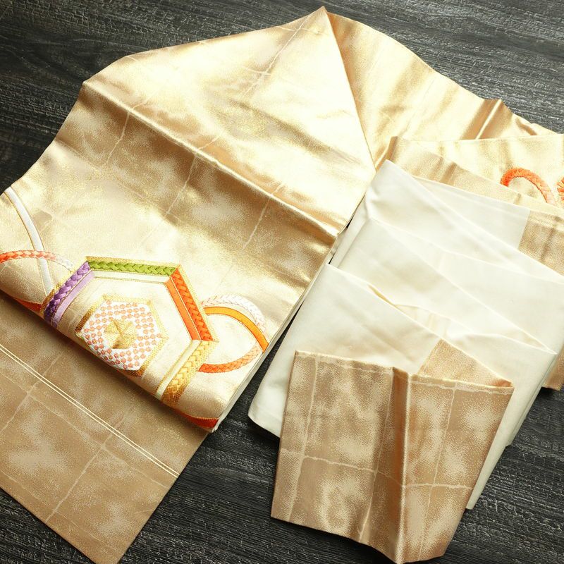名古屋帯 太鼓柄 良品 金駒刺繍 正絹 古典柄 名古屋仕立て 箔 刺繍 金糸 帯 金・銀_画像18